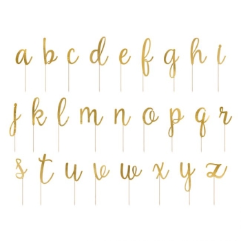 Cake Topper - Alphabet / a - z / GOLD